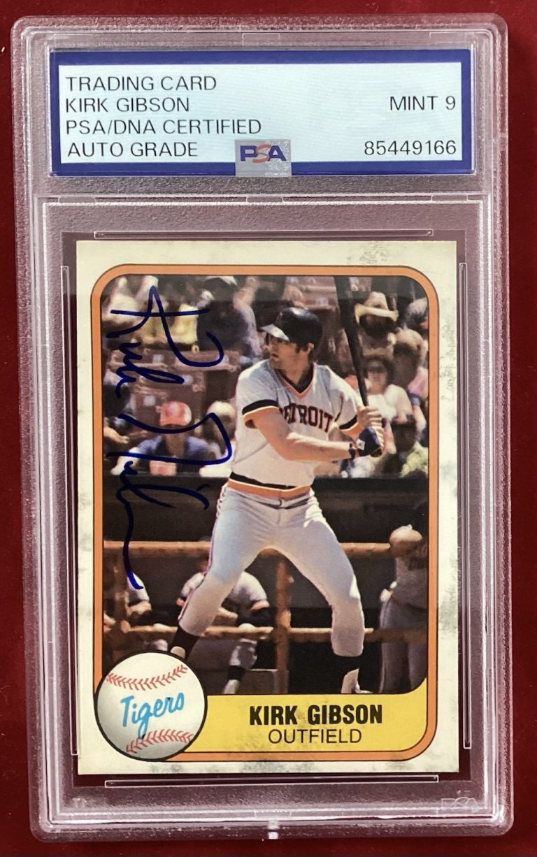 Kirk Gibson Signed 1981 Fleer #481 Baseball Card Autograph PSA/DNA Mt 9