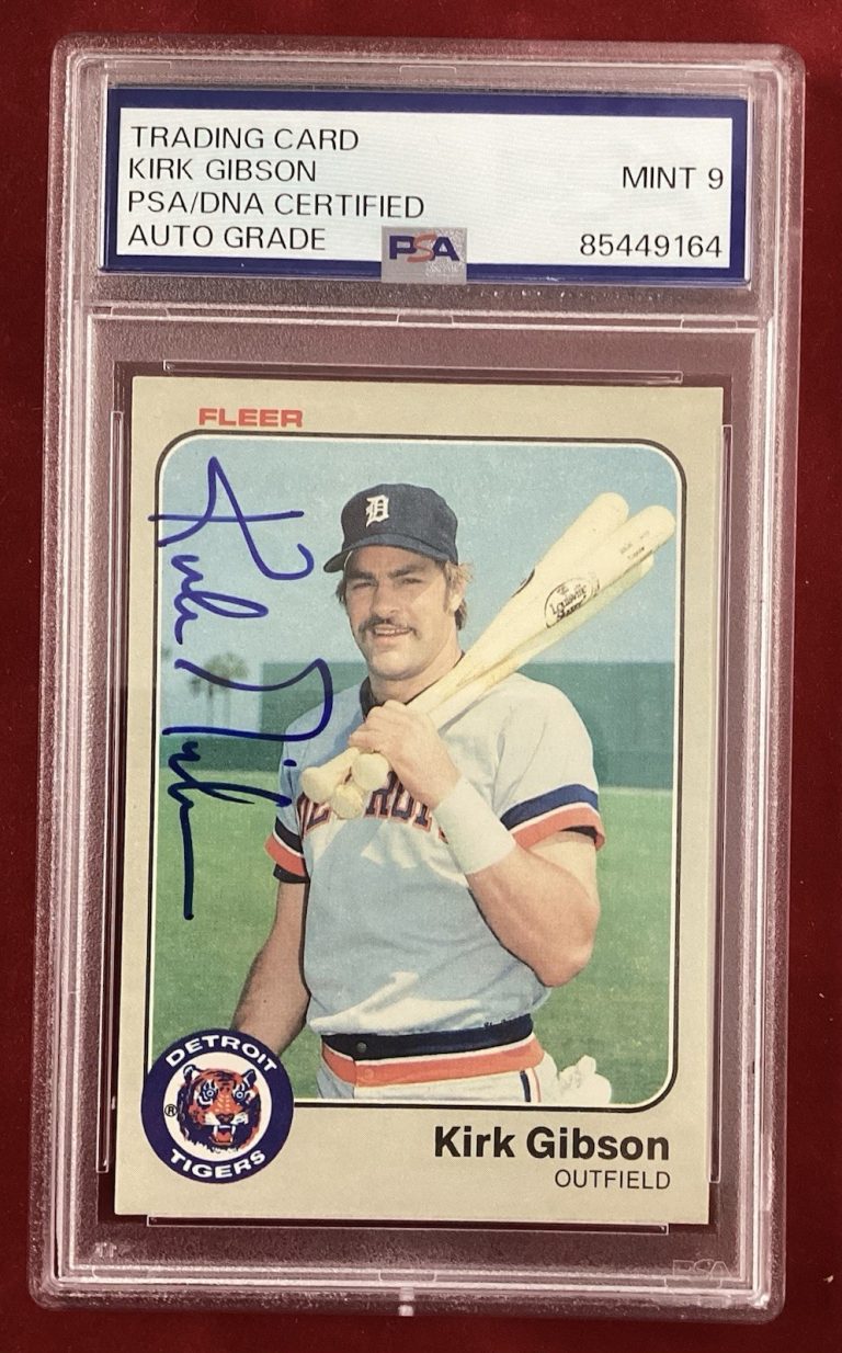 Kirk Gibson Signed 1983 Fleer #329 Baseball Card Autograph PSA/DNA Mt 9