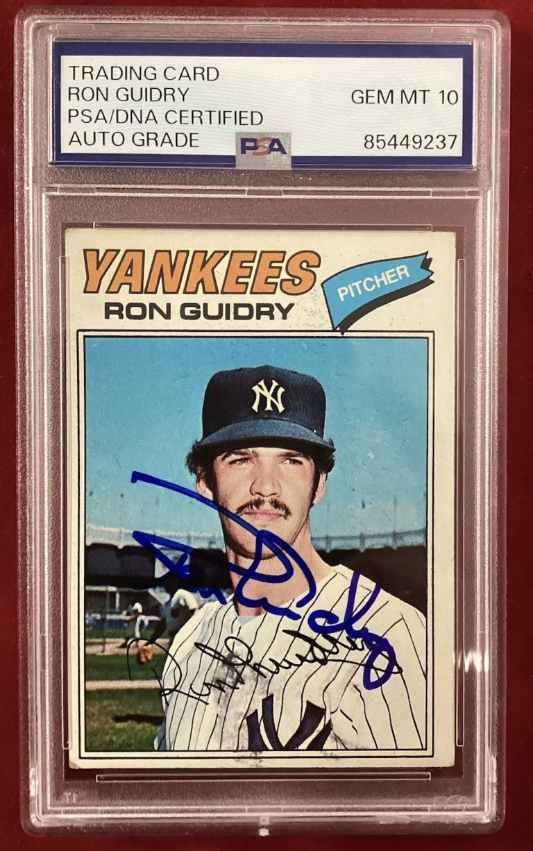 Ron Guidry Signed 1977 Topps #656 Baseball Card Autograph PSA/DNA Gem Mt 10
