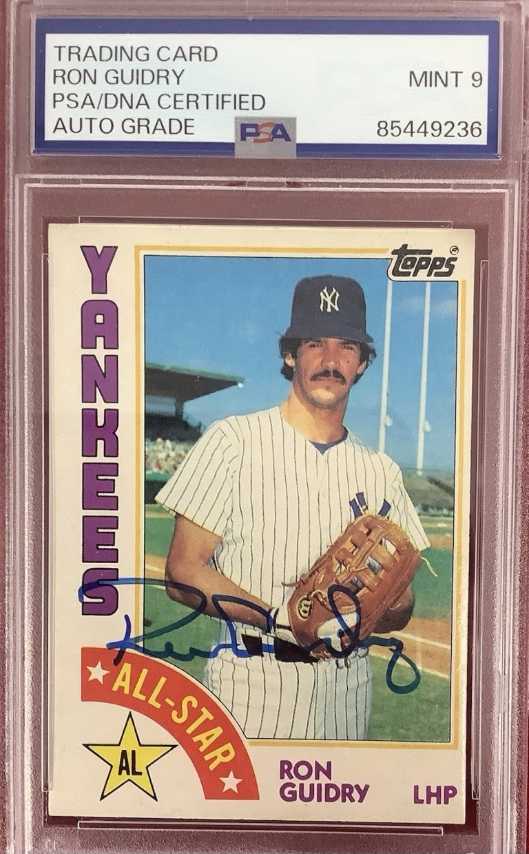 Ron Guidry Signed 1984 Topps #406 Baseball Card Yankees Autograph PSA/DNA Mt 9