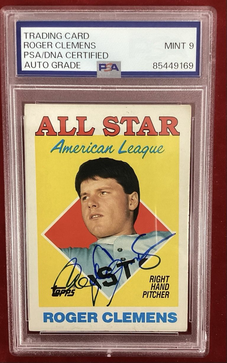 Roger Clemens Signed 1988 Topps #394 Baseball Card  Autograph PSA/DNA Mt 9