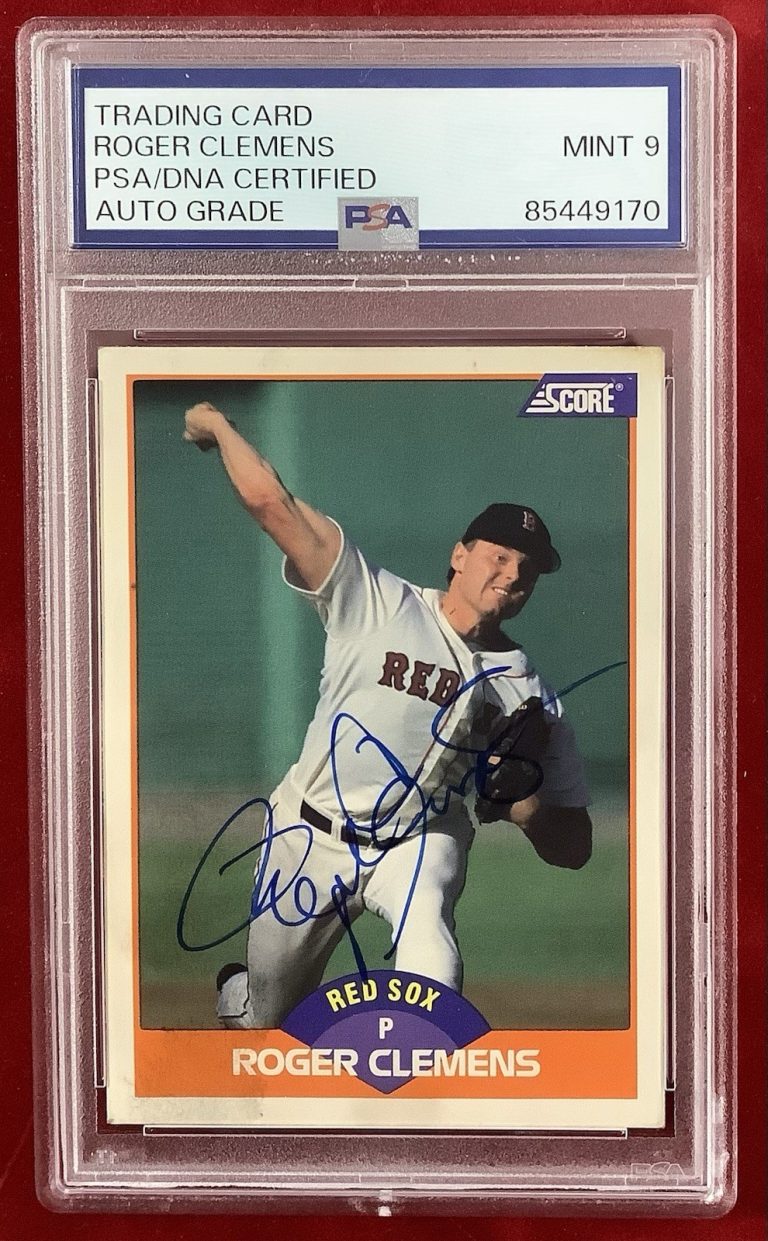 Roger Clemens Signed 1989 Score #350 Baseball Card Autograph PSA/DNA Mt 9
