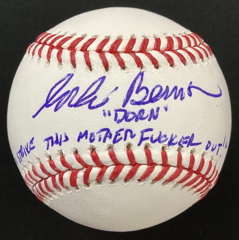 Corbin Bernsen Signed Baseball RDM Dorn Auto Strike This M*Fer Out Inscr PSA/DNA