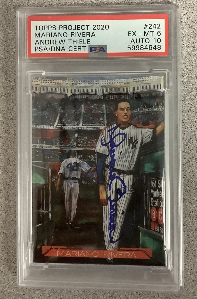 Mariano Rivera Signed Topps Project 2020 #242 Thiele PSA/DNA Card EX-MT6 Auto 10