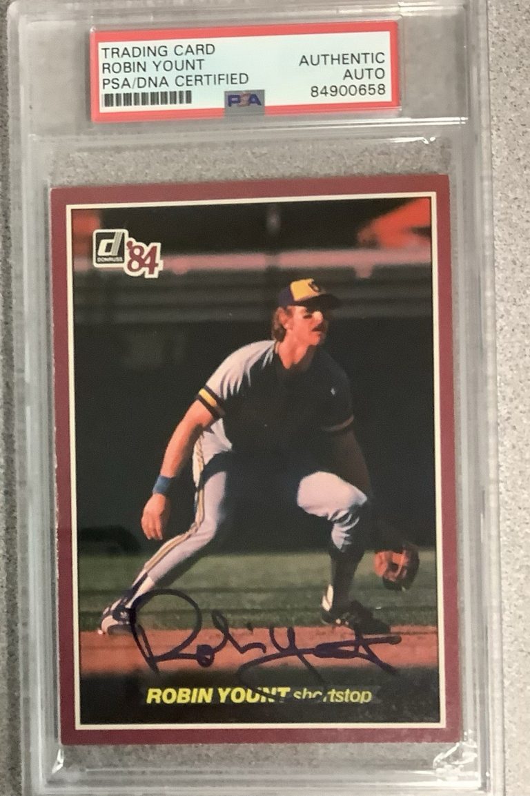 Robin Yount Signed 1984 Donruss Action All Star #5 Baseball Card Auto PSA/DNA