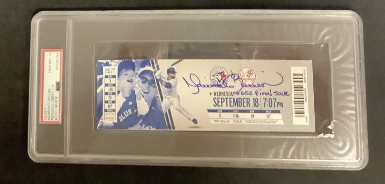 Mariano Rivera Signed Full Ticket NYY #652 Final Game Save Insc PSA/DNA Auto 10