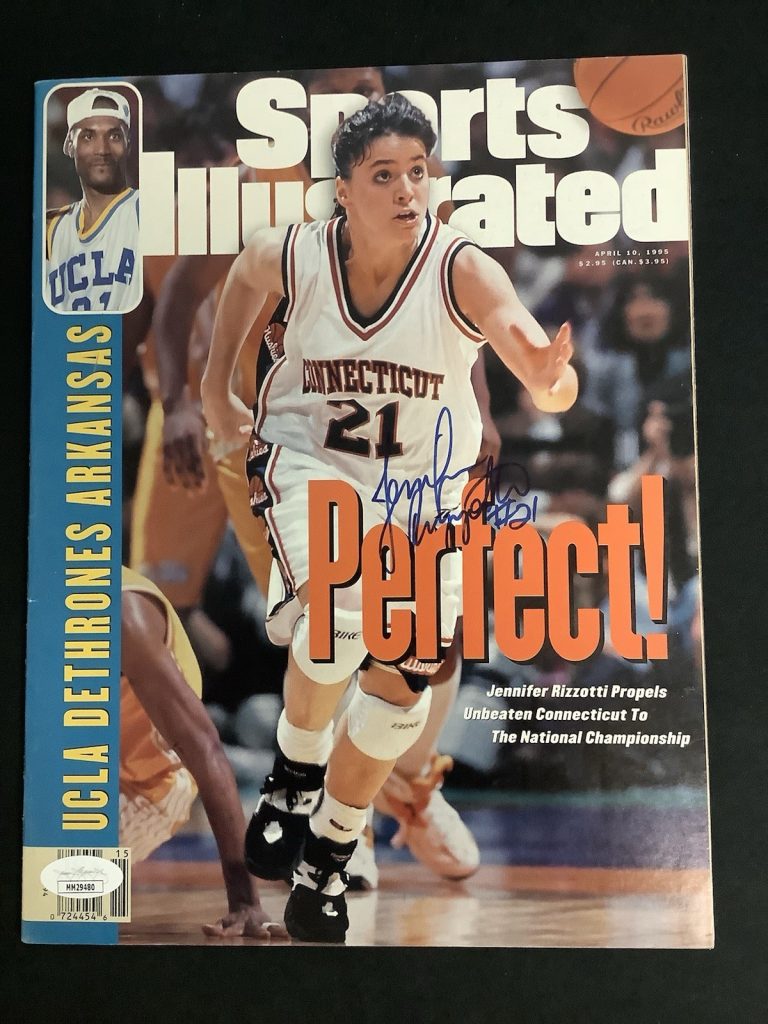 Jennifer Rizzotti Signed Sports Illustrated 4/10/95 No Label UConn Autograph JSA