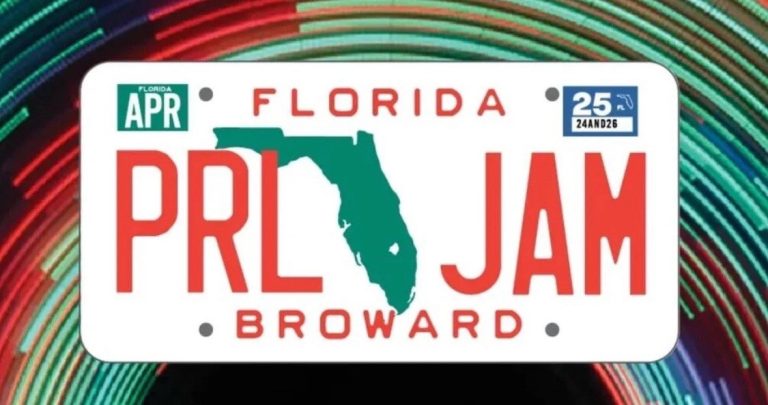 Pearl Jam License Plate 4/24/2025 Florida N1 Eddie Vedder Hard Rock Hollywood