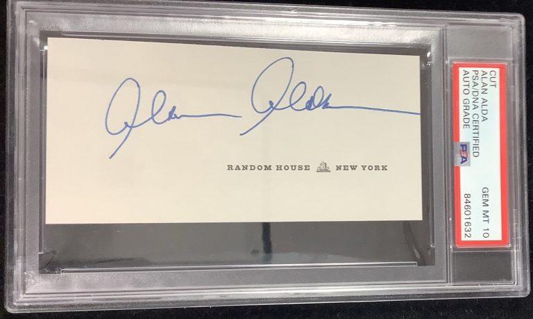 Alan Alda Signed Cut Book Page Mash Hawkeye 30Rock Tough Sig PSA/DNA Auto Gem 10