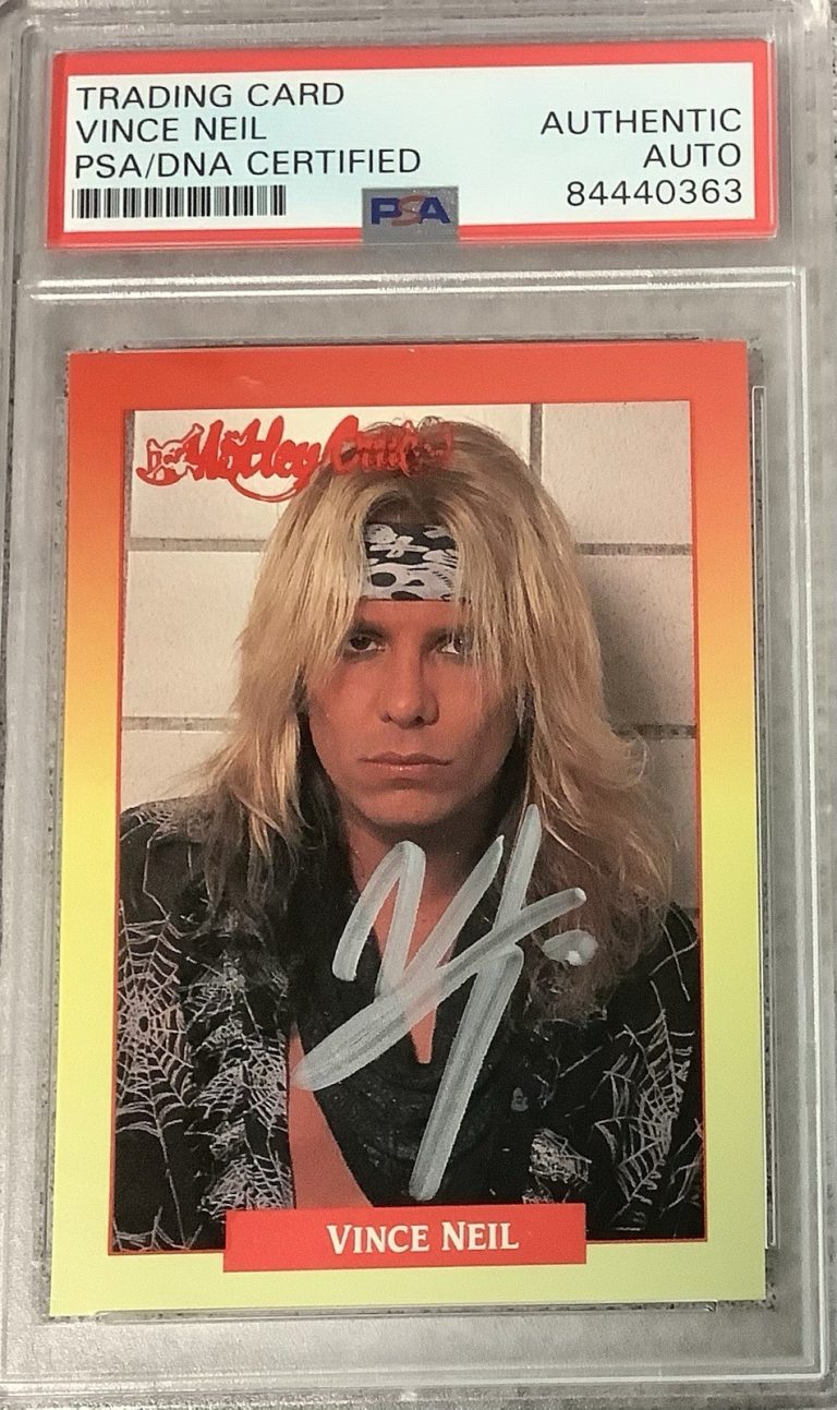 Vince Neil Signed 1991 Brockum #129 Card Motley Crue Autograph Tommy Lee PSA/DNA