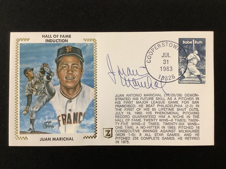 Juan Marichal Signed Gateway Cachet Z Silk Envelope FDC Giants Auto HOF 1983 TPG