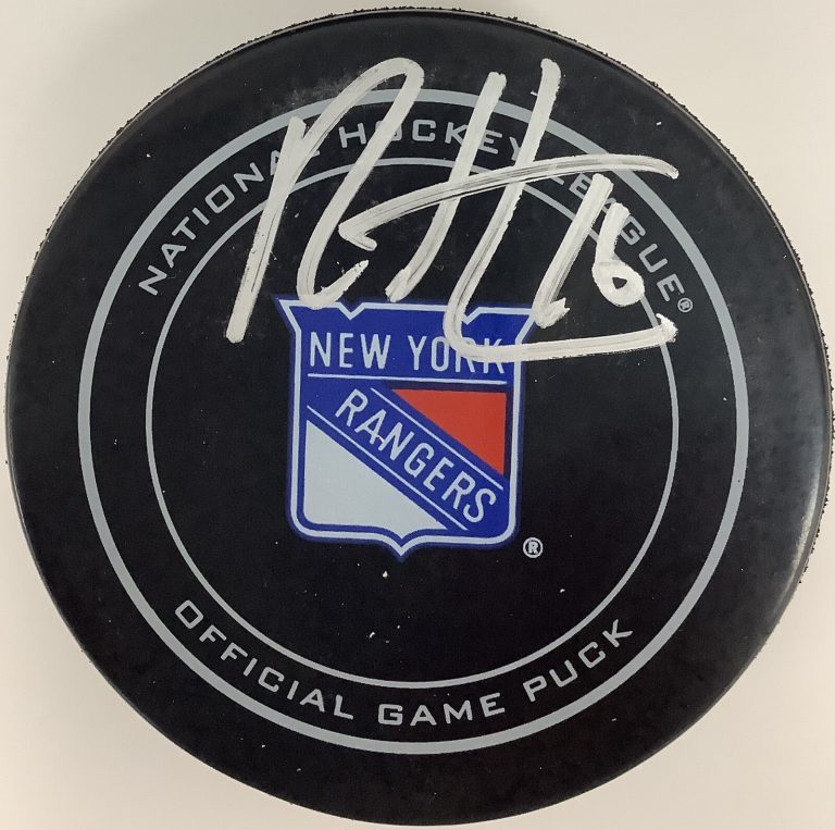 Ryan Strome Signed Hockey Puck NY Rangers 100 Anniversary Auto NHL Fanatics