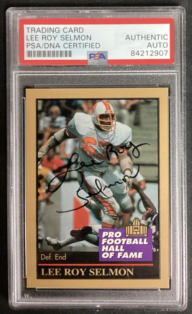 Lee Roy Selmon Signed 1995 Enor Football Card HOF Buccaneers Autograph PSA/DNA