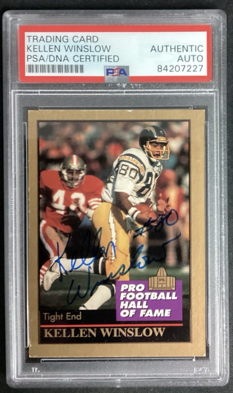 Kellen Winslow Signed 1995 Enor #180 Football Card HOF Charger Autograph PSA/DNA