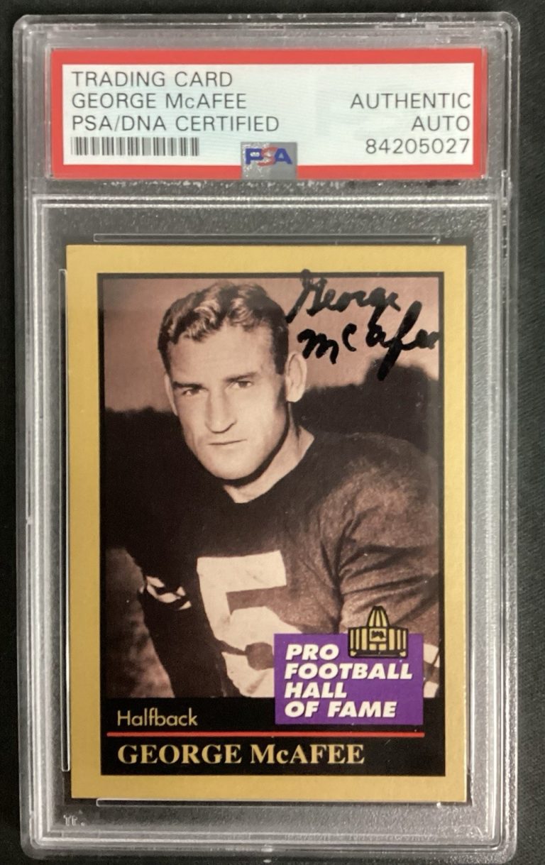 George McAfee Signed 1991 #95 Enor Football Card HOF Bears Autograph PSA/DNA