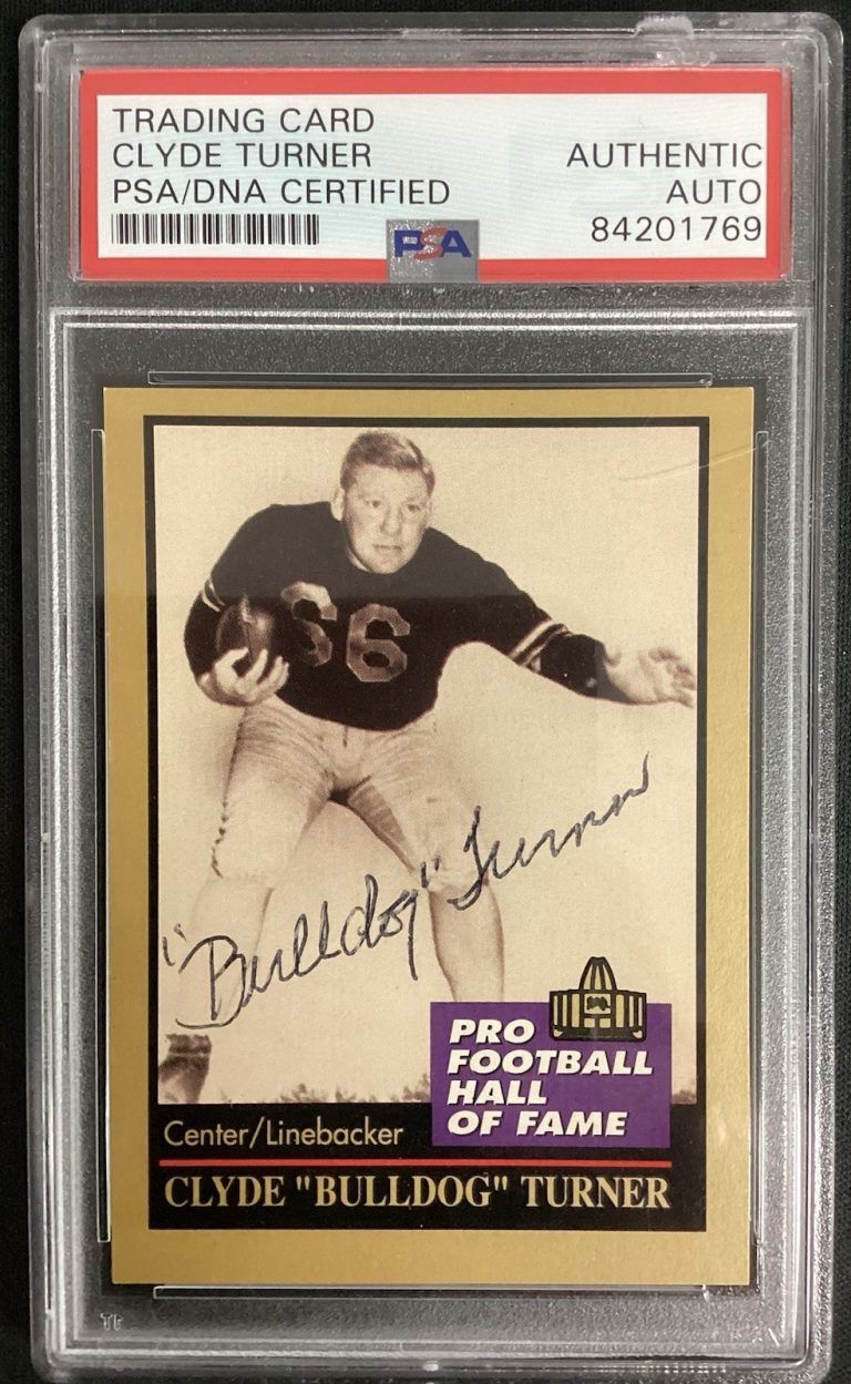Bulldog Turner Signed 1991 #142 Enor Football Card HOF Bears Autograph PSA/DNA