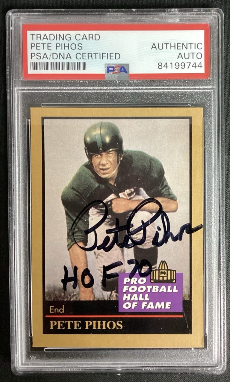 Pete Pihos Signed 1991 Enor #117 Football Card HOF Eagles Autograph PSA/DNA