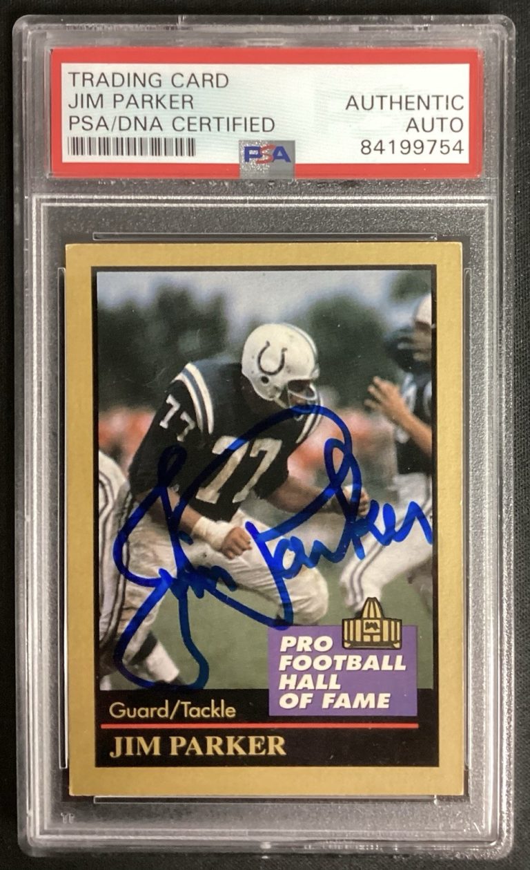 Jim Parker Signed 1991 Enor #115 Football Card HOF Colts Autograph PSA/DNA