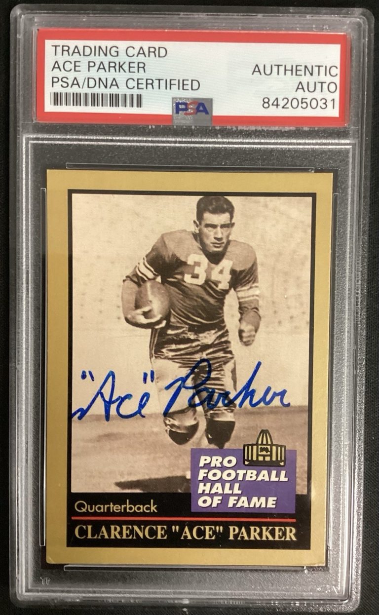 Ace Parker Signed 1991 Enor #114 Football Card HOF Yankees Autograph PSA/DNA