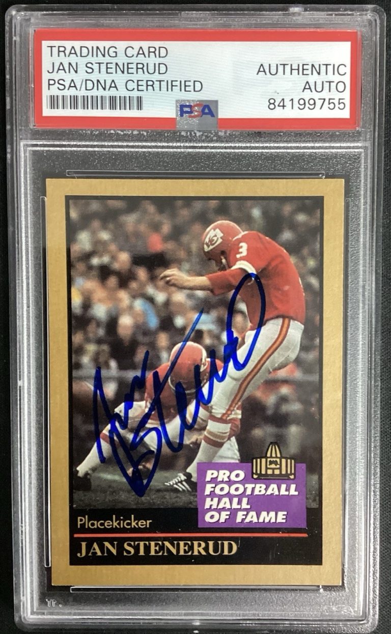 Jan Stenerud Signed 1991 Enor #131 Football Card HOF Chiefs Autograph PSA/DNA