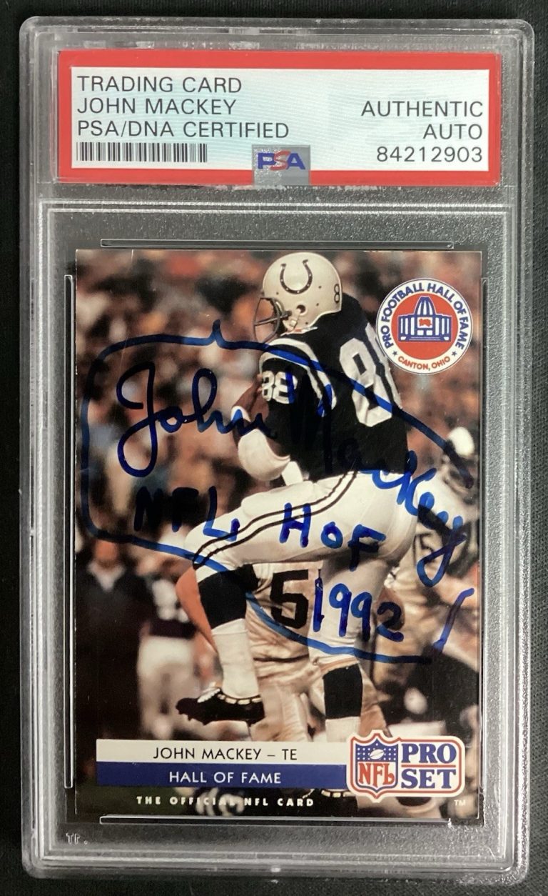 John Mackey Signed 1992 Pro Set Football Card HOF Colts Autograph PSA/DNA