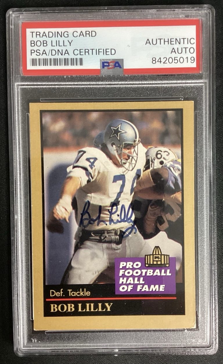 Bob Lilly Signed 1991 Enor #88 Football Card HOF Cowboys Autograph PSA/DNA