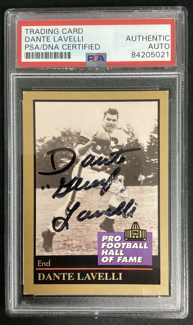 Dante Lavelli Signed 1991 Enor #85 Football Card HOF Eagles Autograph PSA/DNA