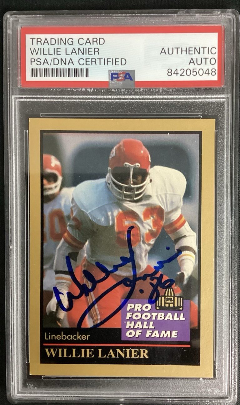 Willie Lanier Signed 1991 Enor #83 Football Card HOF Chiefs Autograph PSA/DNA