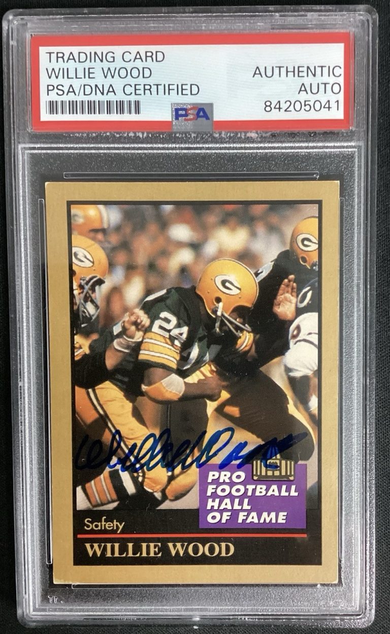 Willie Wood Signed 1991 Enor #154 Football Card HOF Packers Autograph PSA/DNA