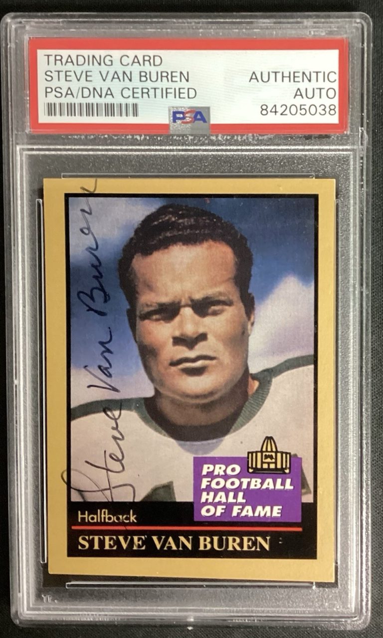 Steve Van Buren Signed 1991 Enor #146 Football Card HOF Eagles Autograph PSA/DNA