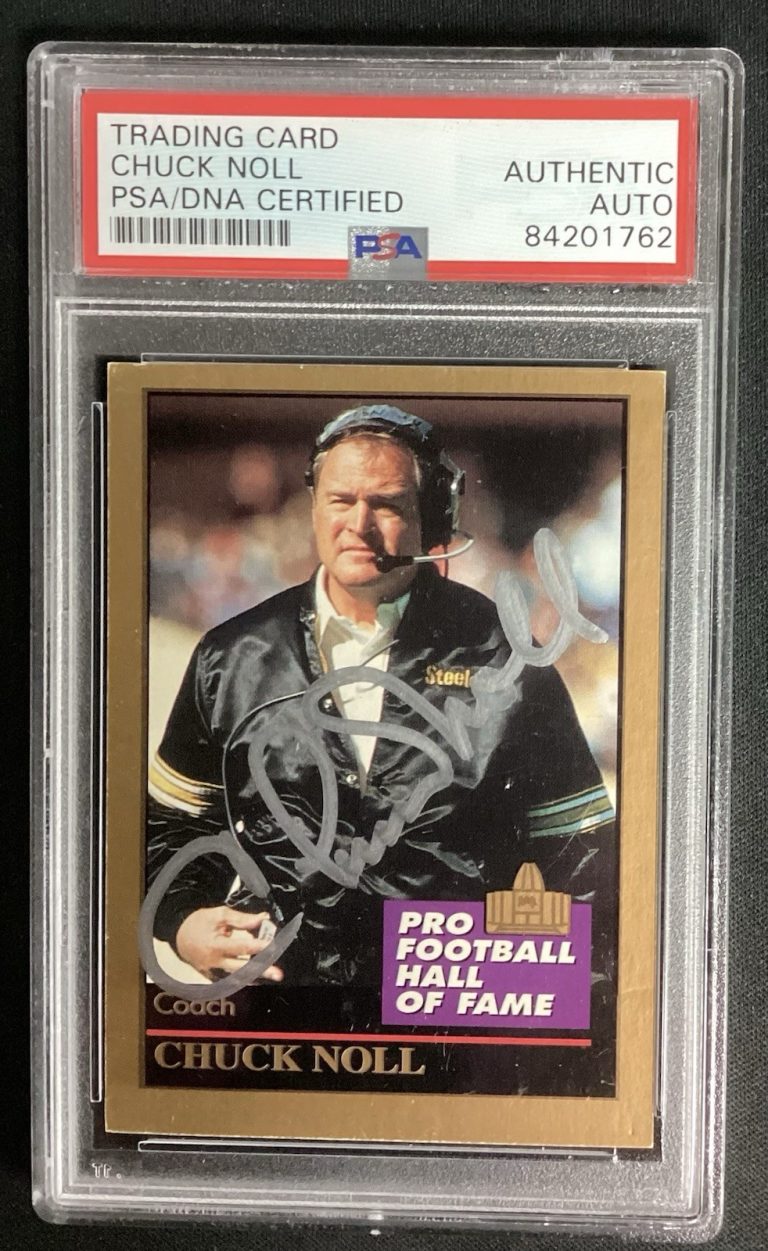 Chuck Knoll Signed 1995 #167 Enor Football Card HOF Steelers Autograph PSA/DNA