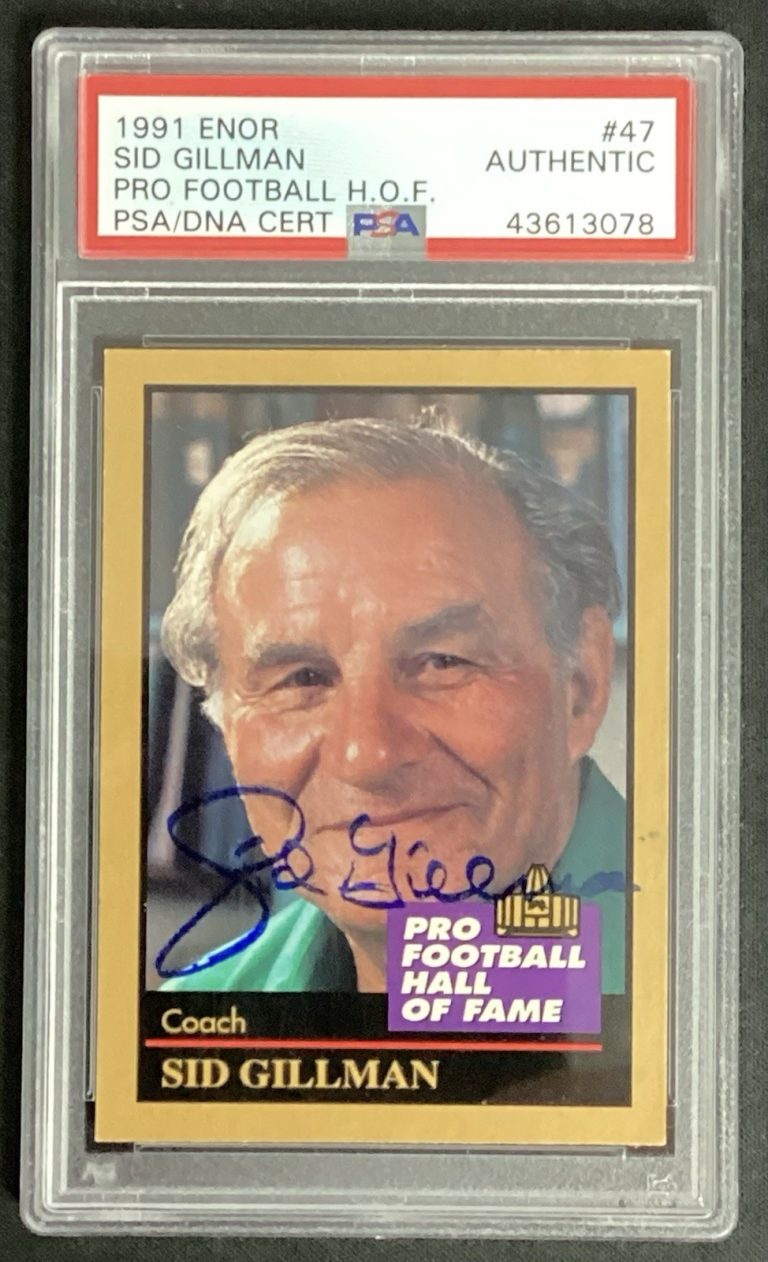 Sid Gillman Signed 1991 Enor #47 Football Card HOF Rams Autograph PSA/DNA