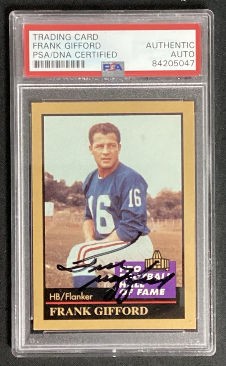 Frank Gifford Signed 1991 Enor #46 Football Card Giants Autograph PSA/DNA