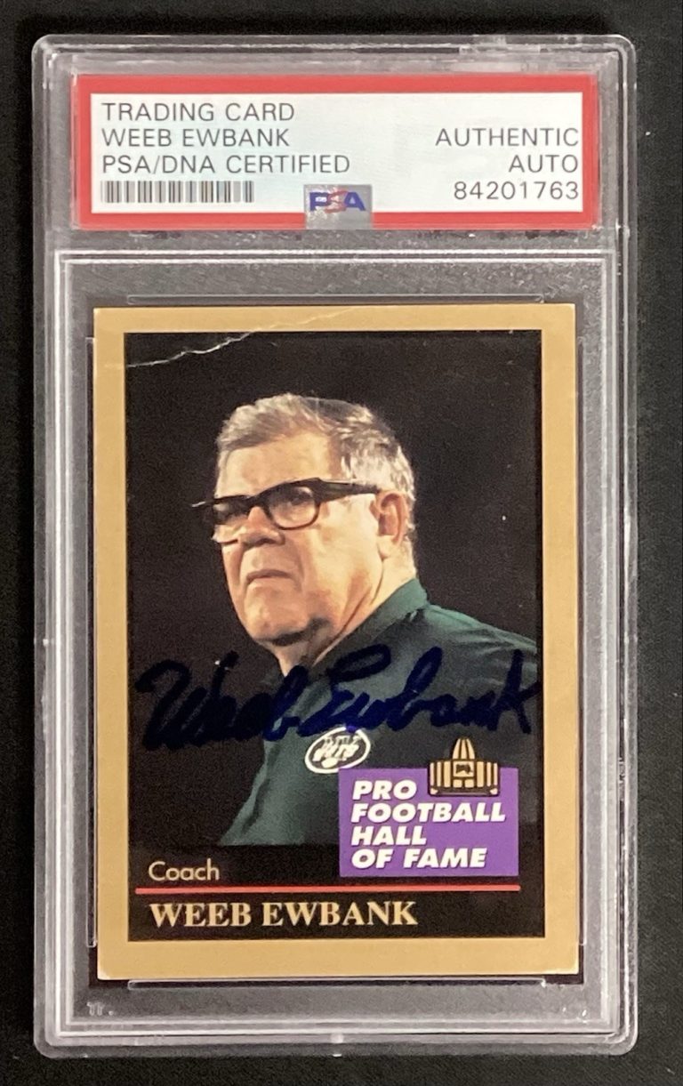 Weeb Ewbank  Signed 1991 Enor #39 Football Card HOF Jets Autograph PSA/DNA