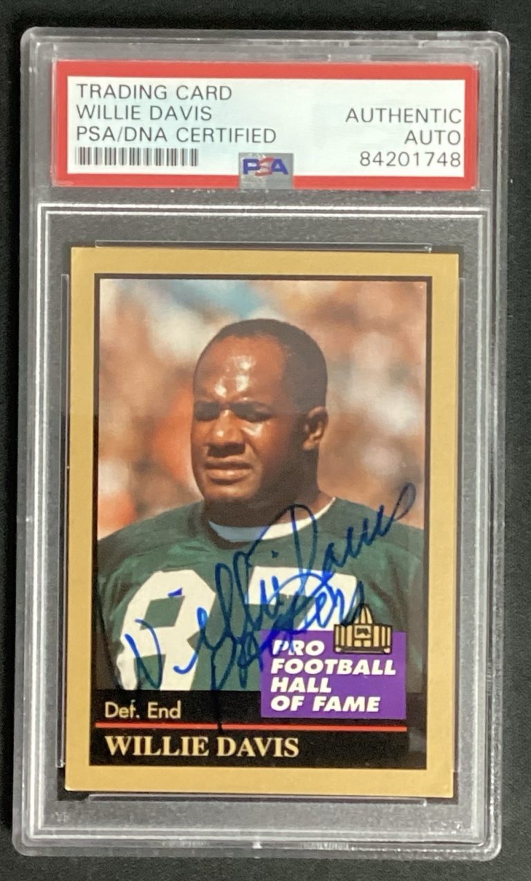 Willie Davis Signed 1991 Enor #32 Football Card HOF Browns Autograph PSA/DNA