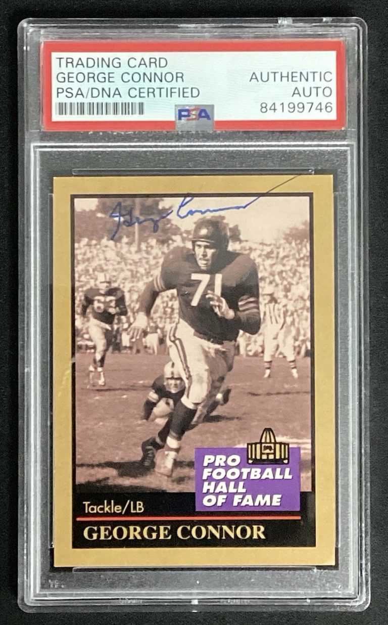 George Connor Signed 1991 Enor #29 Football Card Giants Autograph PSA/DNA