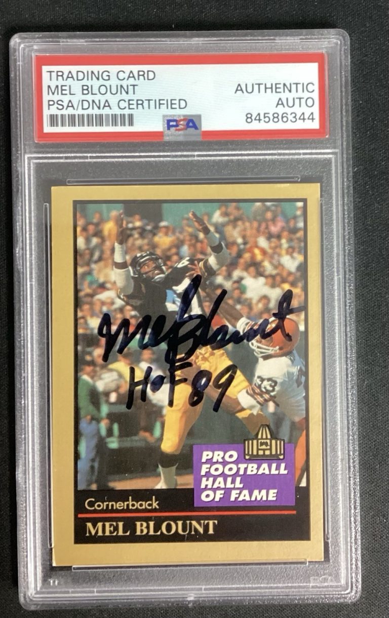 Mel Blount Signed 1991 #15 Enor Football Card HOF Steelers Autograph PSA/DNA