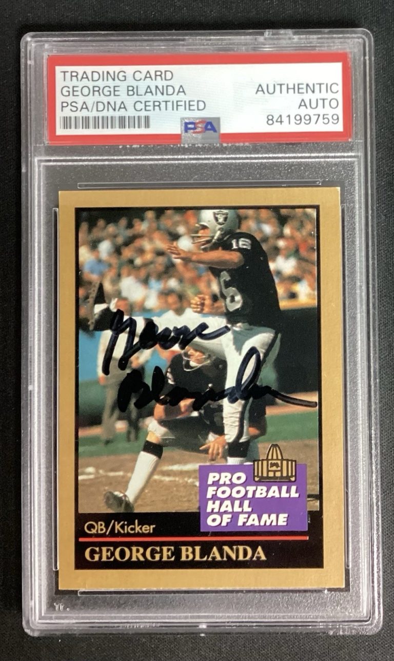 George Blanda Signed 1991 Enor #14 Football Card HOF Raiders Autograph PSA/DNA