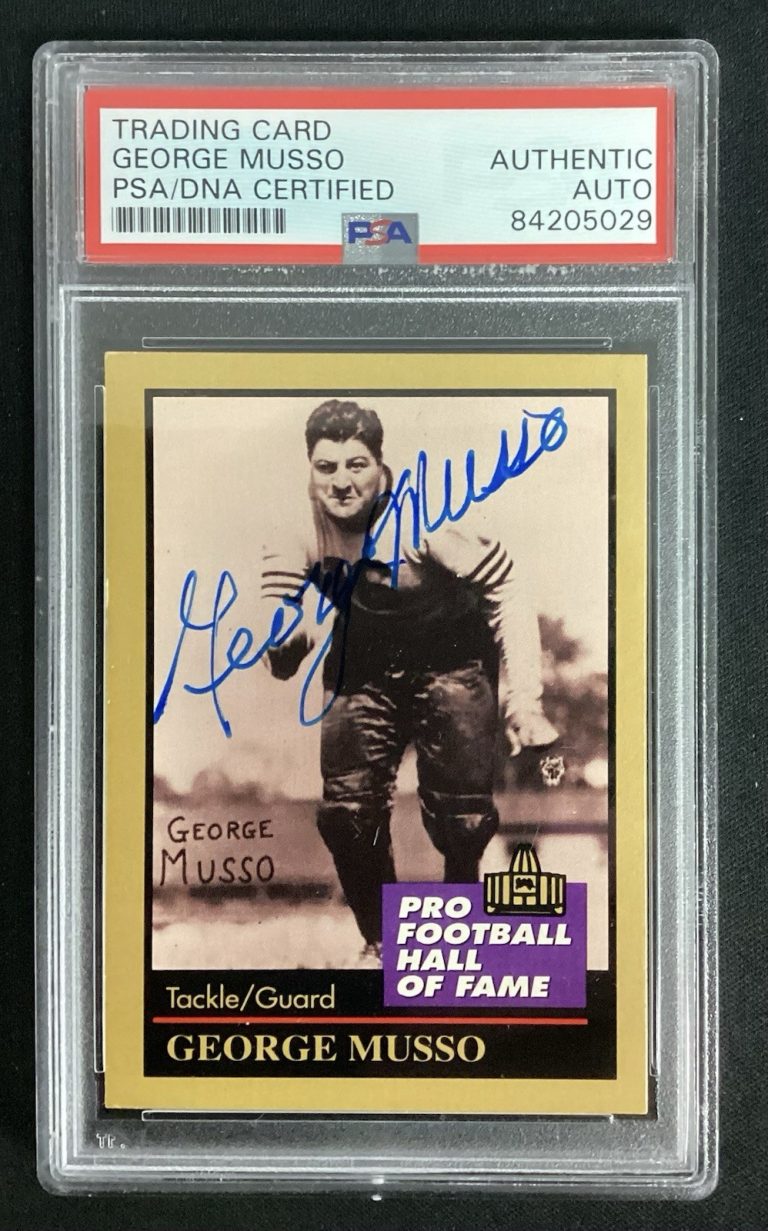 George Musso Signed 1991 #104 Enor Football Card HOF Bears Autograph PSA/DNA