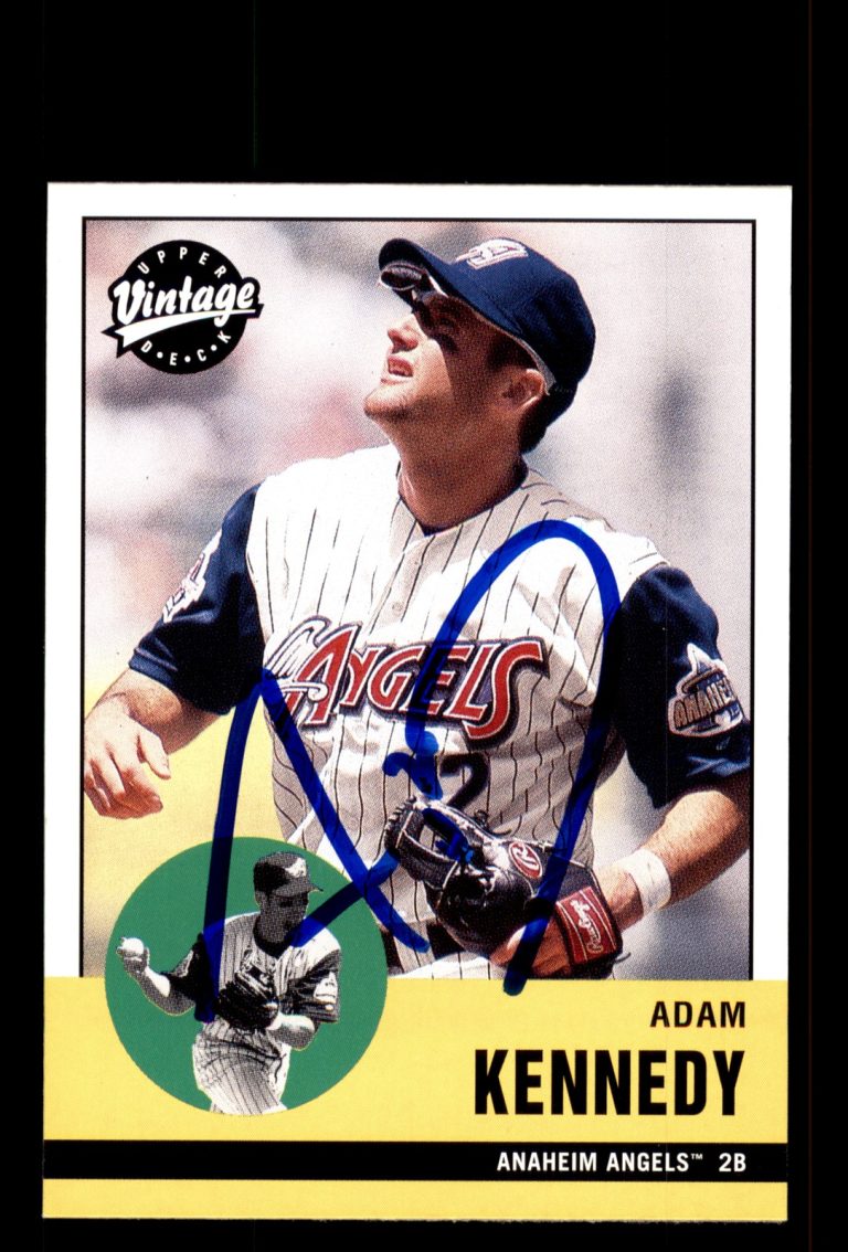 Signed Baseball Card Auto Adam Kennedy 2001 Upper Deck Vintage #8 Anaheim Angels