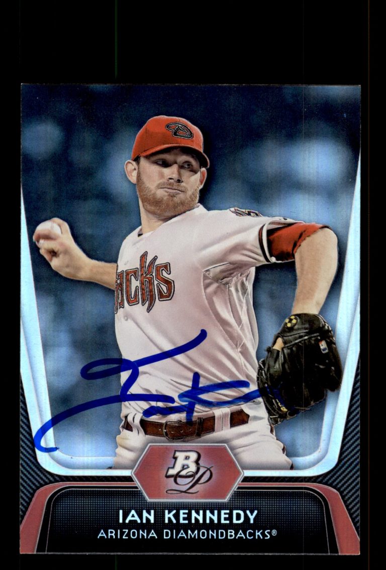 Signed Baseball Card Auto Ian Kennedy 2012 Bowman Platinum #23 Diamondbacks