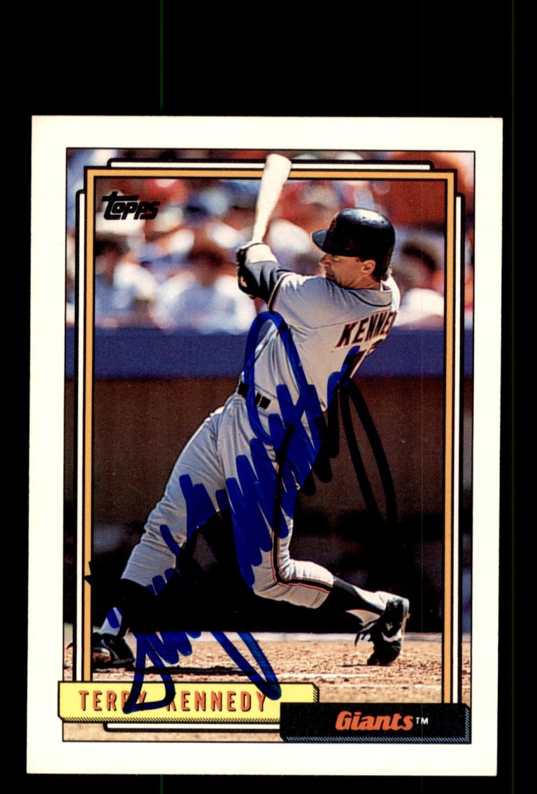 Signed Baseball Card Auto Terry Kennedy 1992 Topps #253 San Francisco Giants