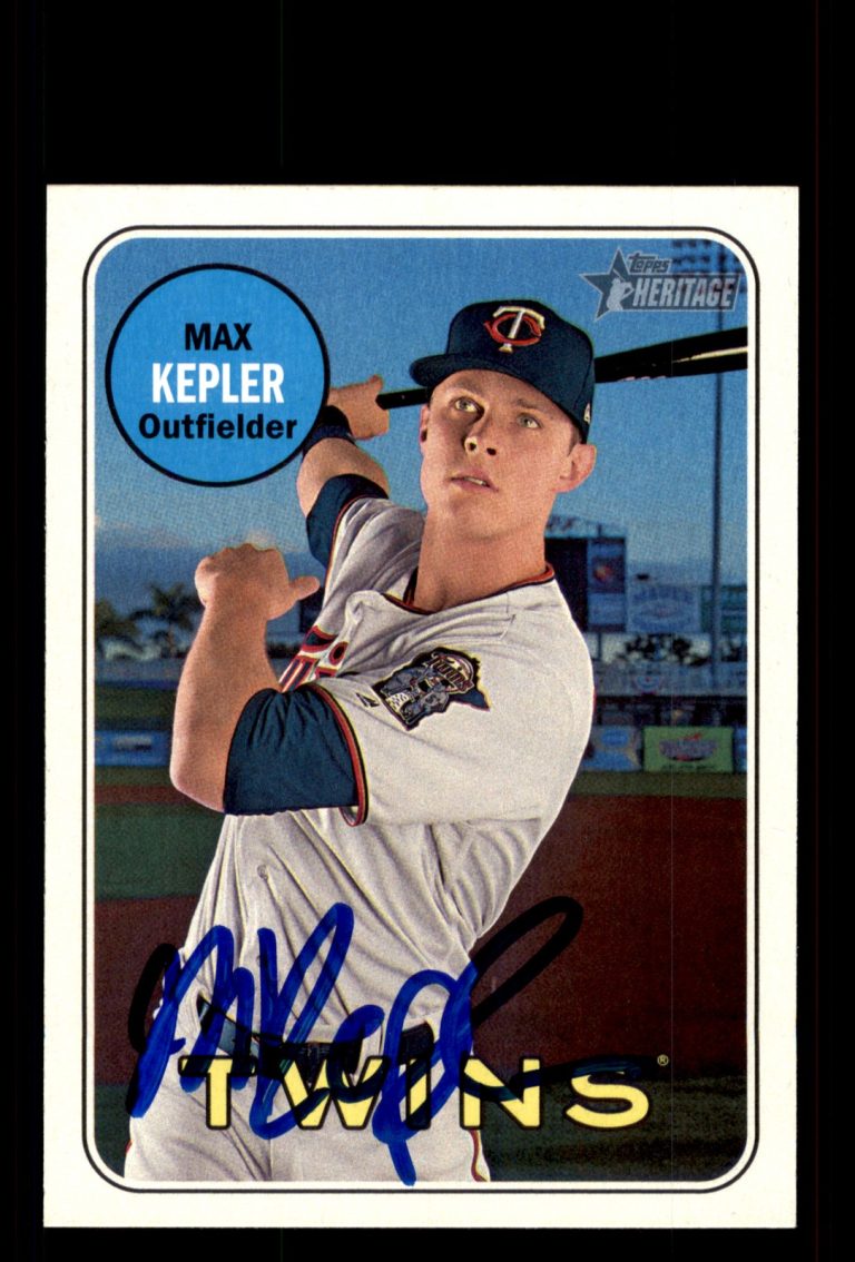 Signed Baseball Card Auto Max Kepler 2018 Topps Heritage #73 Minnesota Twins
