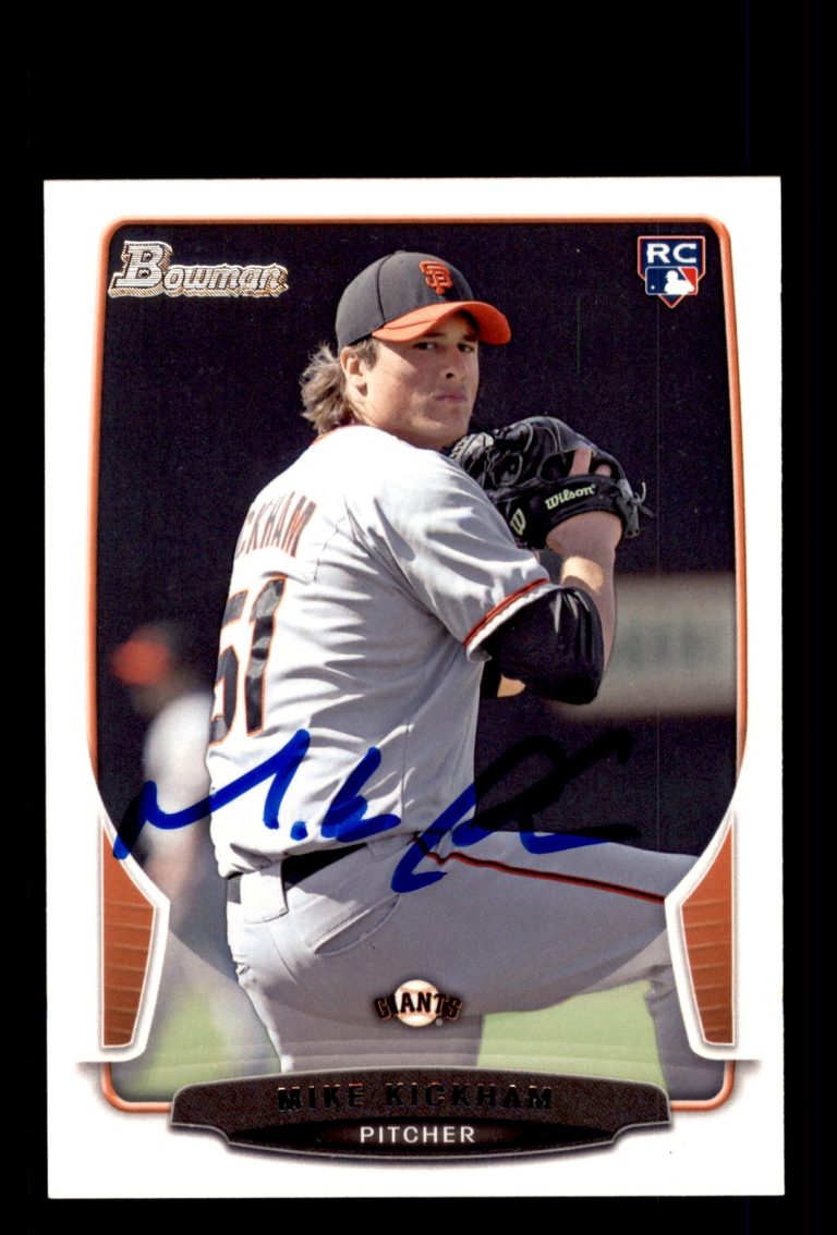 Signed Baseball Card Auto Mike Kickham 2013 Bowman Draft #13 Giants
