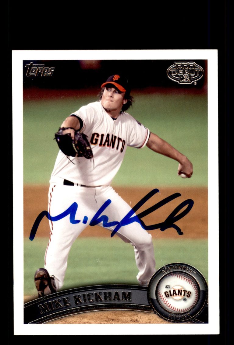 Signed Baseball Card Auto Mike Kickham 2011 Topps Pro Debut #238
