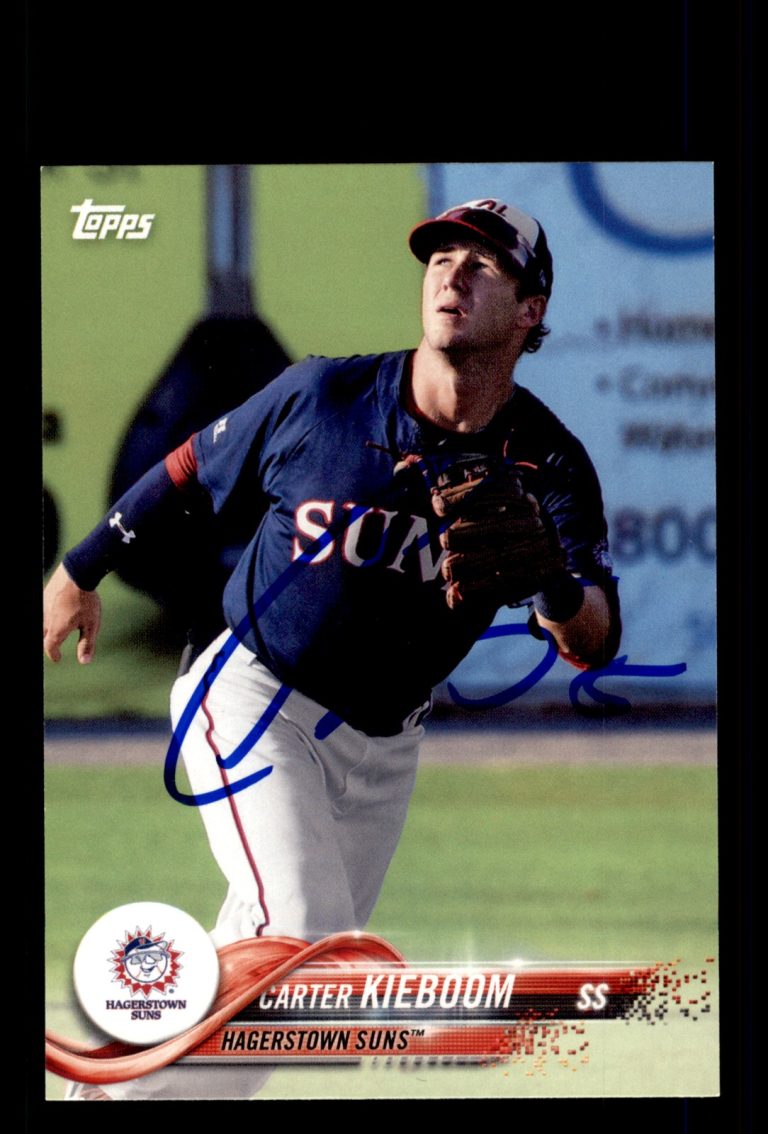 Signed Baseball Card Auto Carter Kieboom 2018 Topps Pro Debut #6 Hagerstown Suns