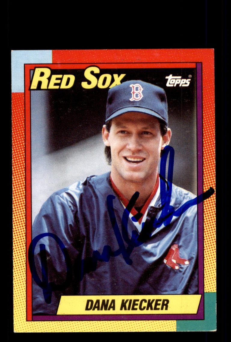 Signed Baseball Card Auto Dana Kiecker 1990 Topps Traded #50T Boston Red Sox