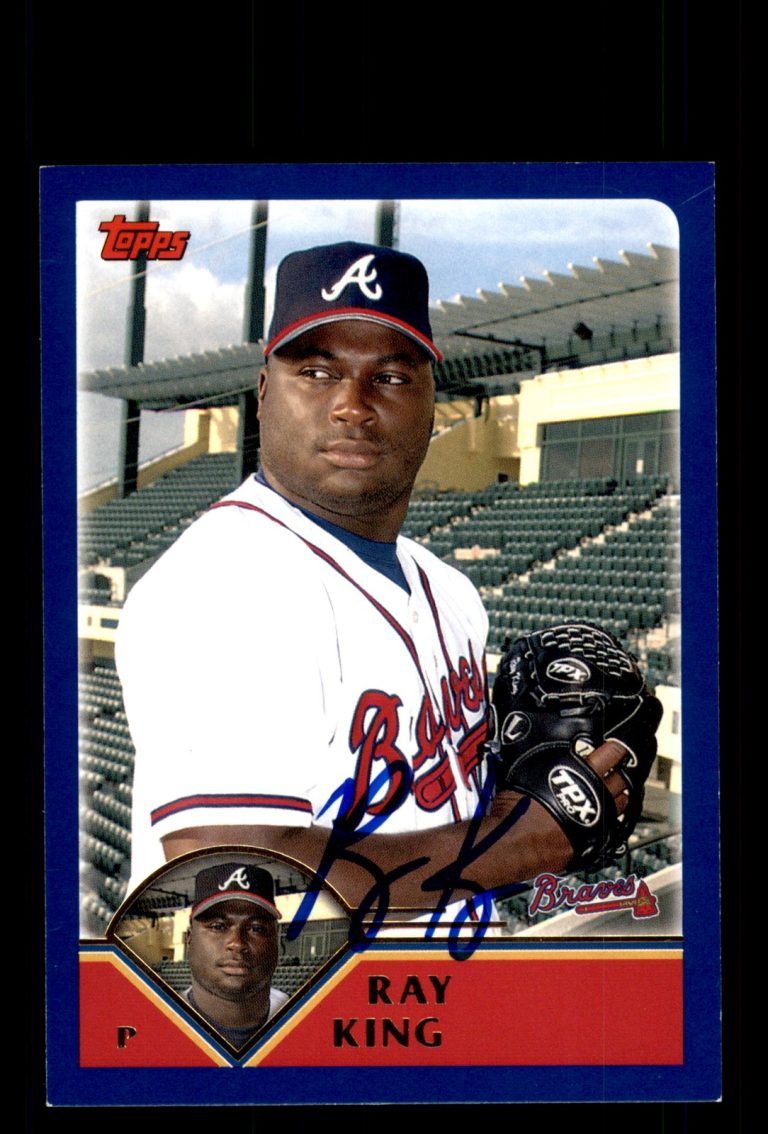 Signed Baseball Card Auto Ray King 2003 Topps Traded & Rookies #T13 Braves
