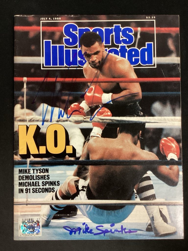 Mike Tyson Signed Sports Illustrated 7/4/88 Mike Spinks Autograph Tyson Holo JSA