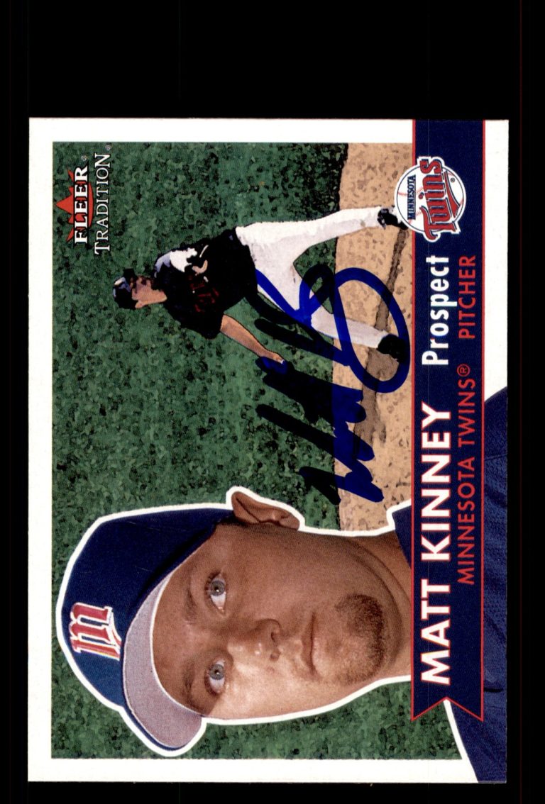 Signed Baseball Card Auto Matt Kinney 2001 Fleer Tradition #371 Minnesota Twins